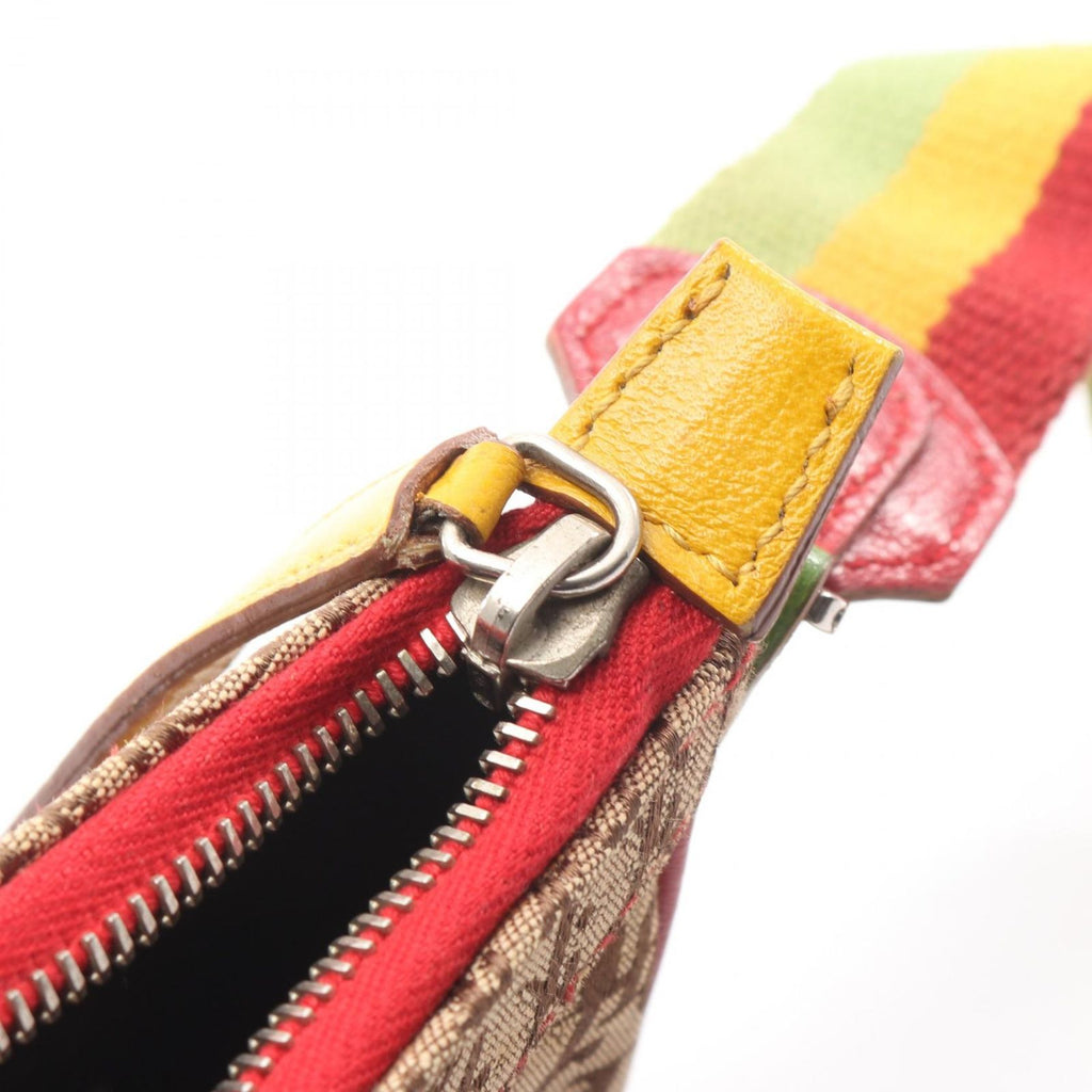 Dior Shoulder Bag Rasta Line Trotter Beige Canvas Leather Oblique — view 9