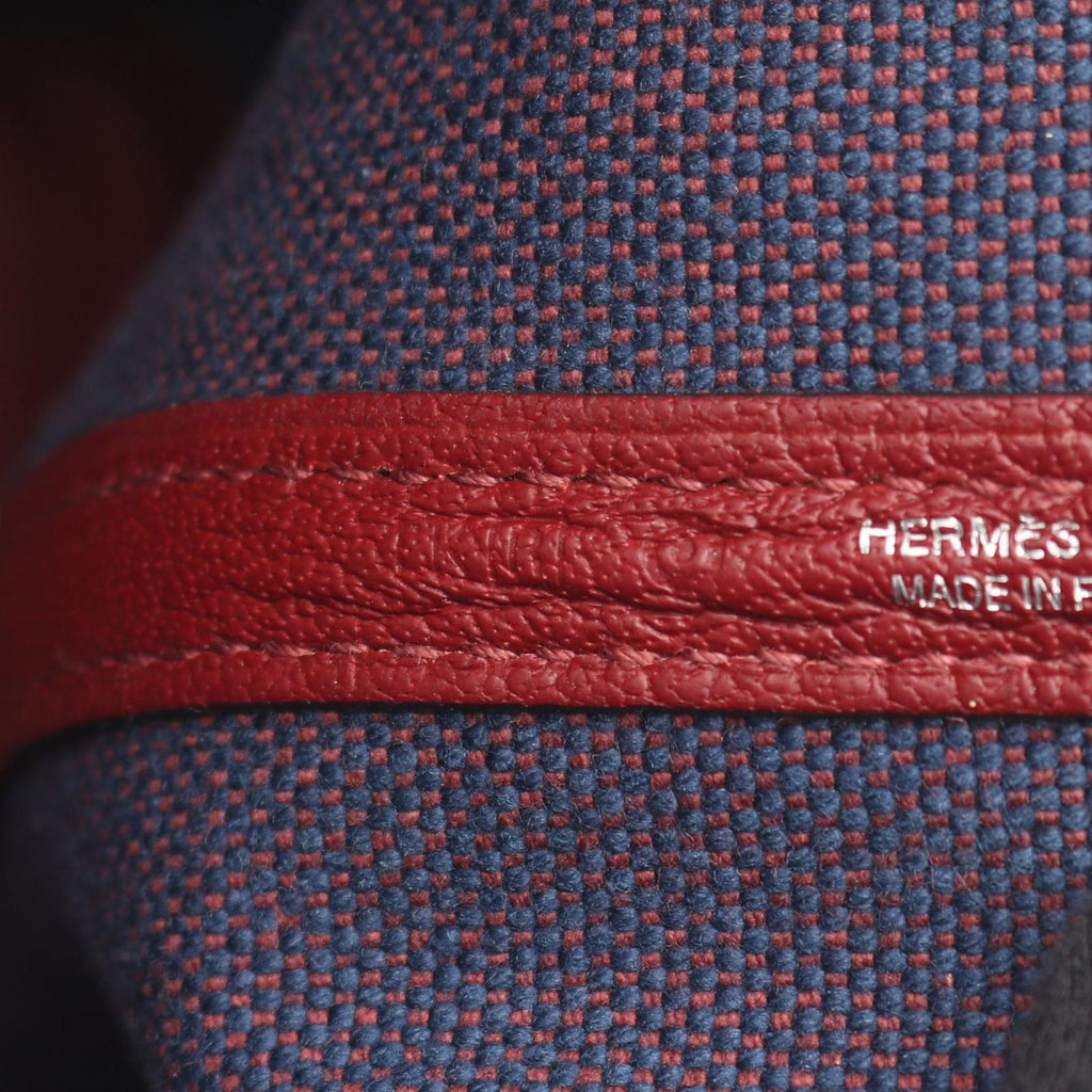 Hermes Tote Garden Party PM Blue Domarte Rouge Ache — view 5