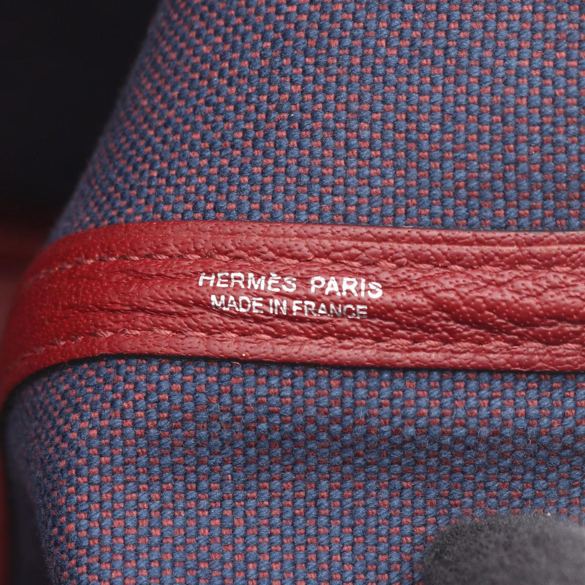 Hermes Tote Garden Party PM Blue Domarte Rouge Ache — view 4