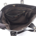 Fendi Tote Zucchino Black Canvas Leather — view 3