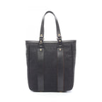 Fendi Tote Zucchino Black Canvas Leather