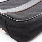 Fendi Tote Zucchino Black Canvas Leather — view 6