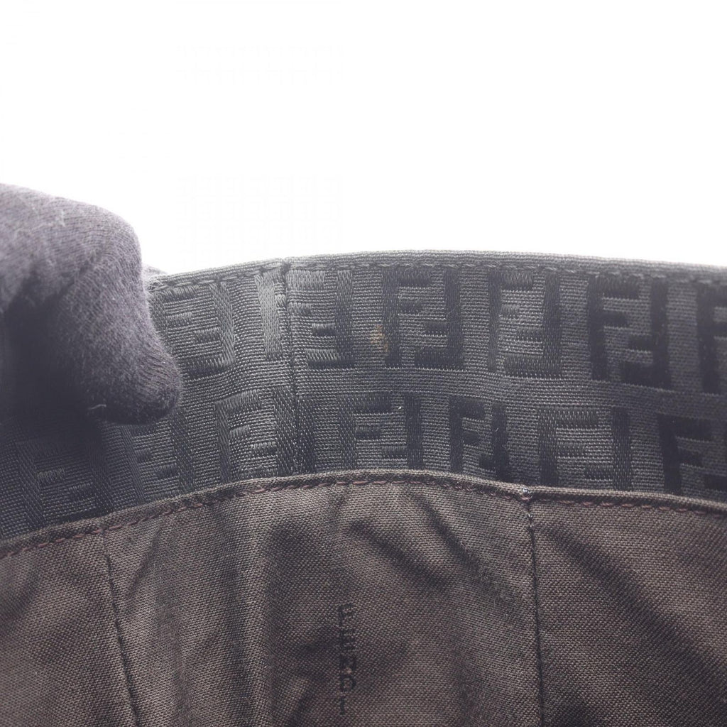 Fendi Tote Zucchino Black Canvas Leather — view 5