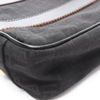 Fendi Tote Zucchino Black Canvas Leather — view 7