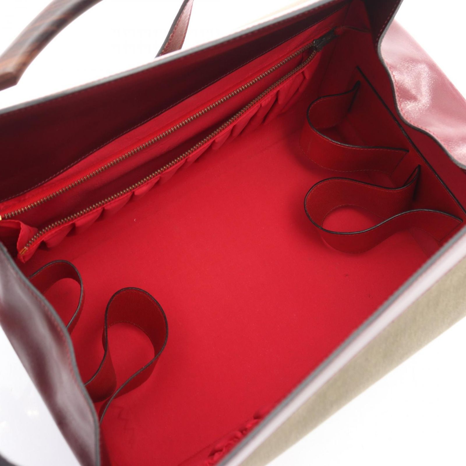 Hermes Shoulder Bag Cosmos Rouge Ash Khaki Calf 2-Way Vanity — view 3