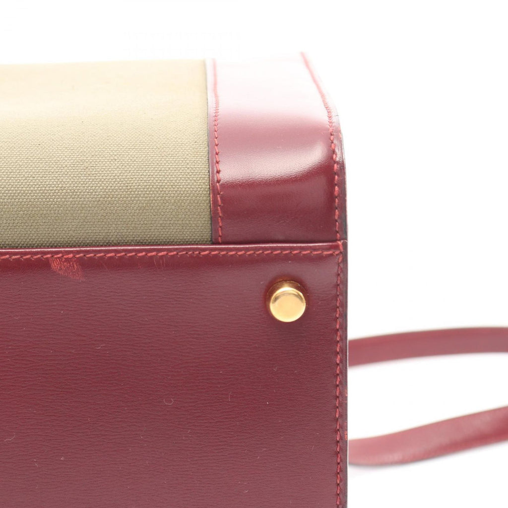 Hermes Shoulder Bag Cosmos Rouge Ash Khaki Calf 2-Way Vanity — view 8