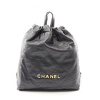 Chanel Backpack 22 Large Black Leather 22 Quilted Chain
