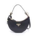 Prada Handbag Soft Calf 2-Way Black Leather Small