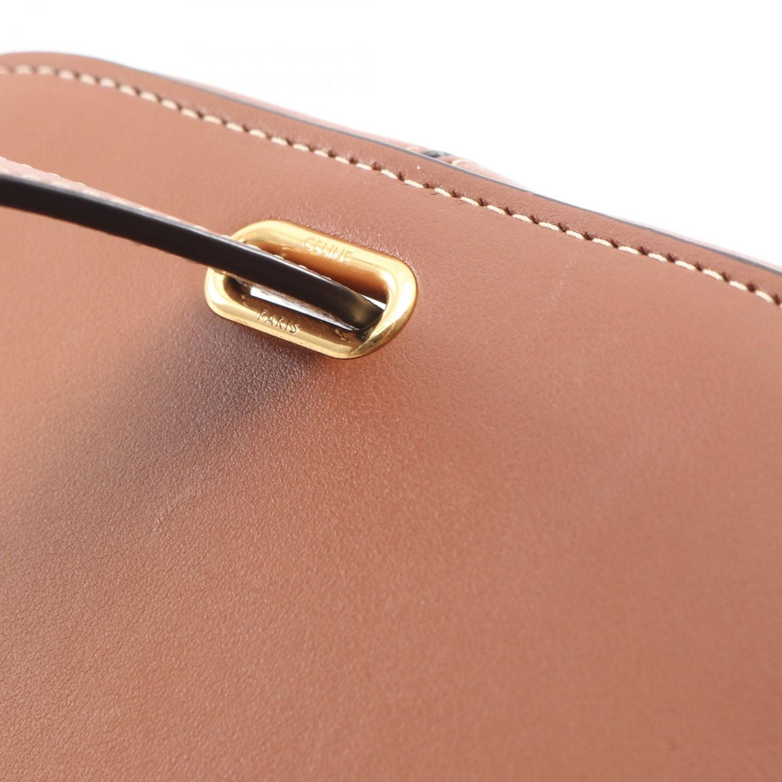 Celine Shoulder Bag Cuir Triomphe Box Tan Leather — view 8