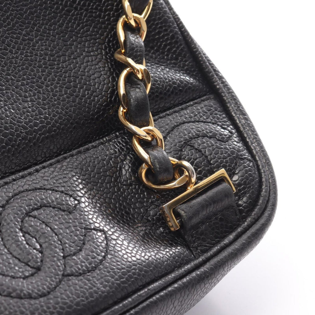Chanel Backpack Triple CC Logo Black Caviar Leather Coco — view 8