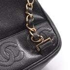 Chanel Backpack Triple CC Logo Black Caviar Leather Coco — view 8