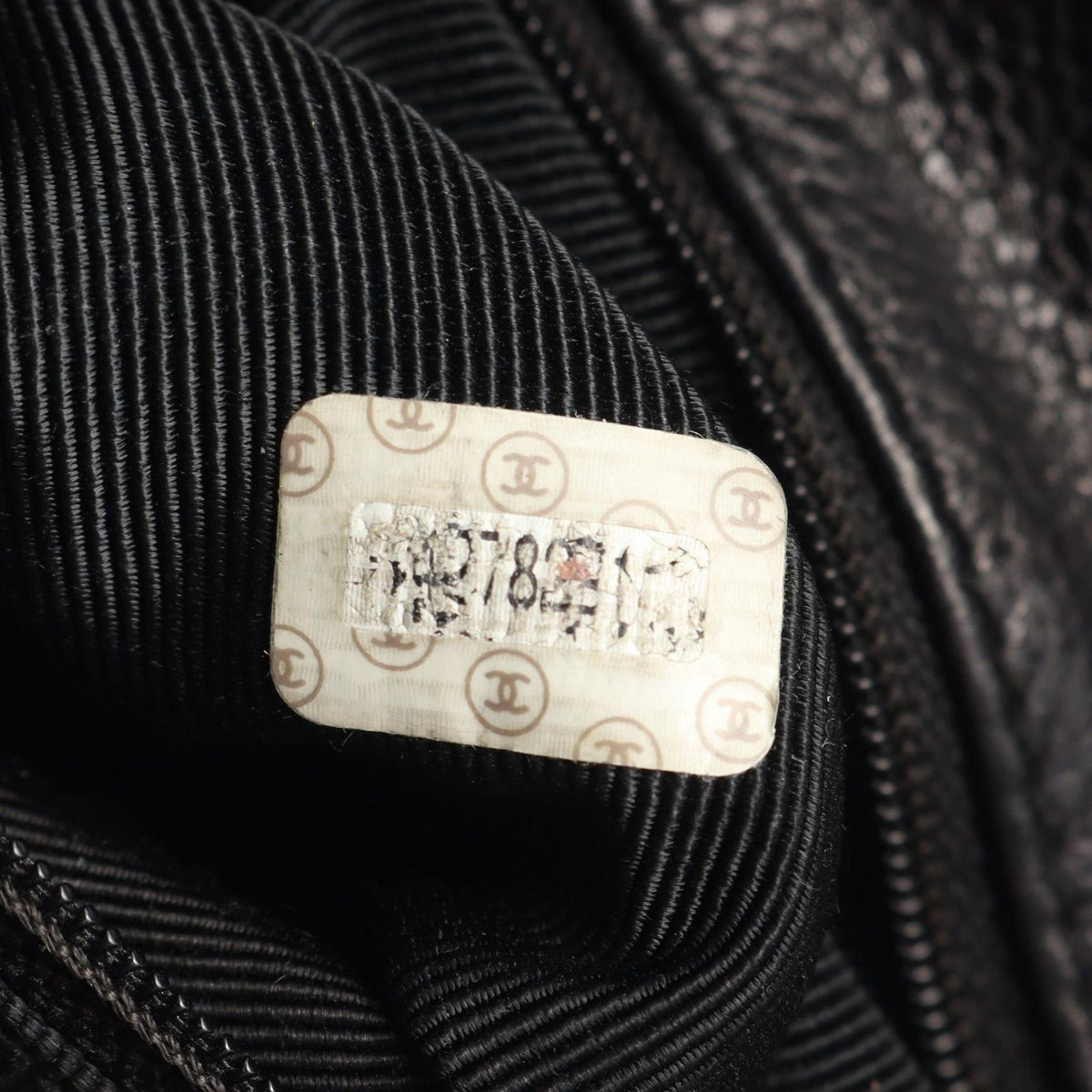 Chanel Backpack Triple CC Logo Black Caviar Leather Coco — view 5