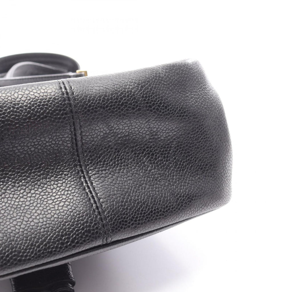Chanel Backpack Triple CC Logo Black Caviar Leather Coco — view 6