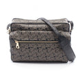 Celine Shoulder Bag Saluki Gray Black Canvas Leather