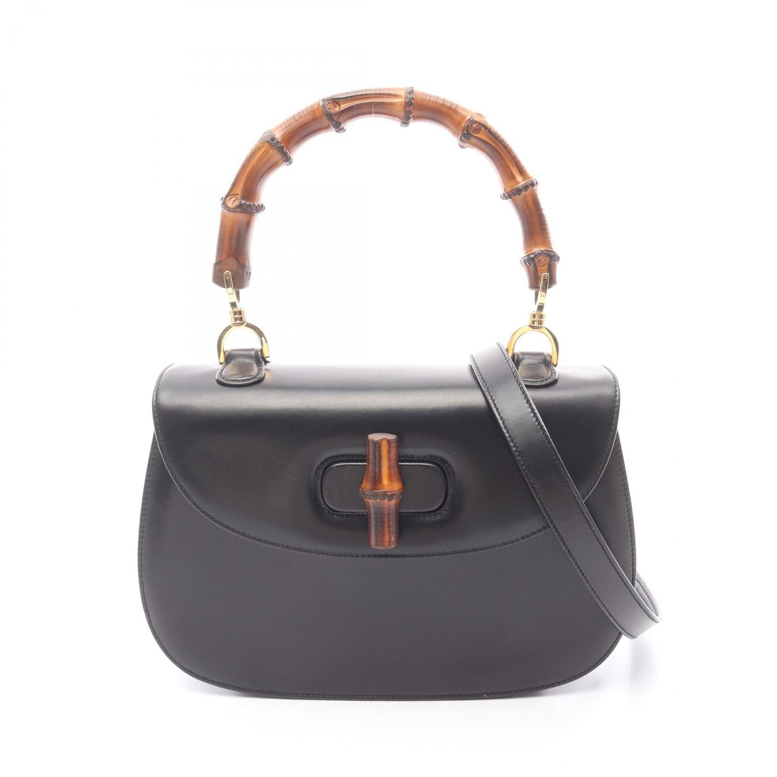 Gucci Handbag Bamboo 000 01 Black Leather 2-Way