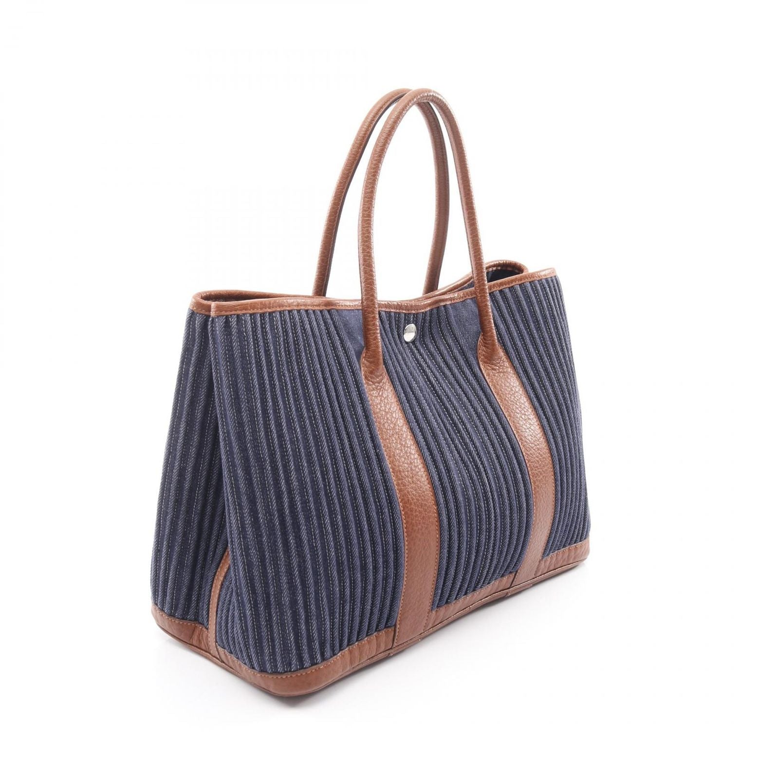 Hermes Tote Garden Party PM Blue Indigo Brown — view 2