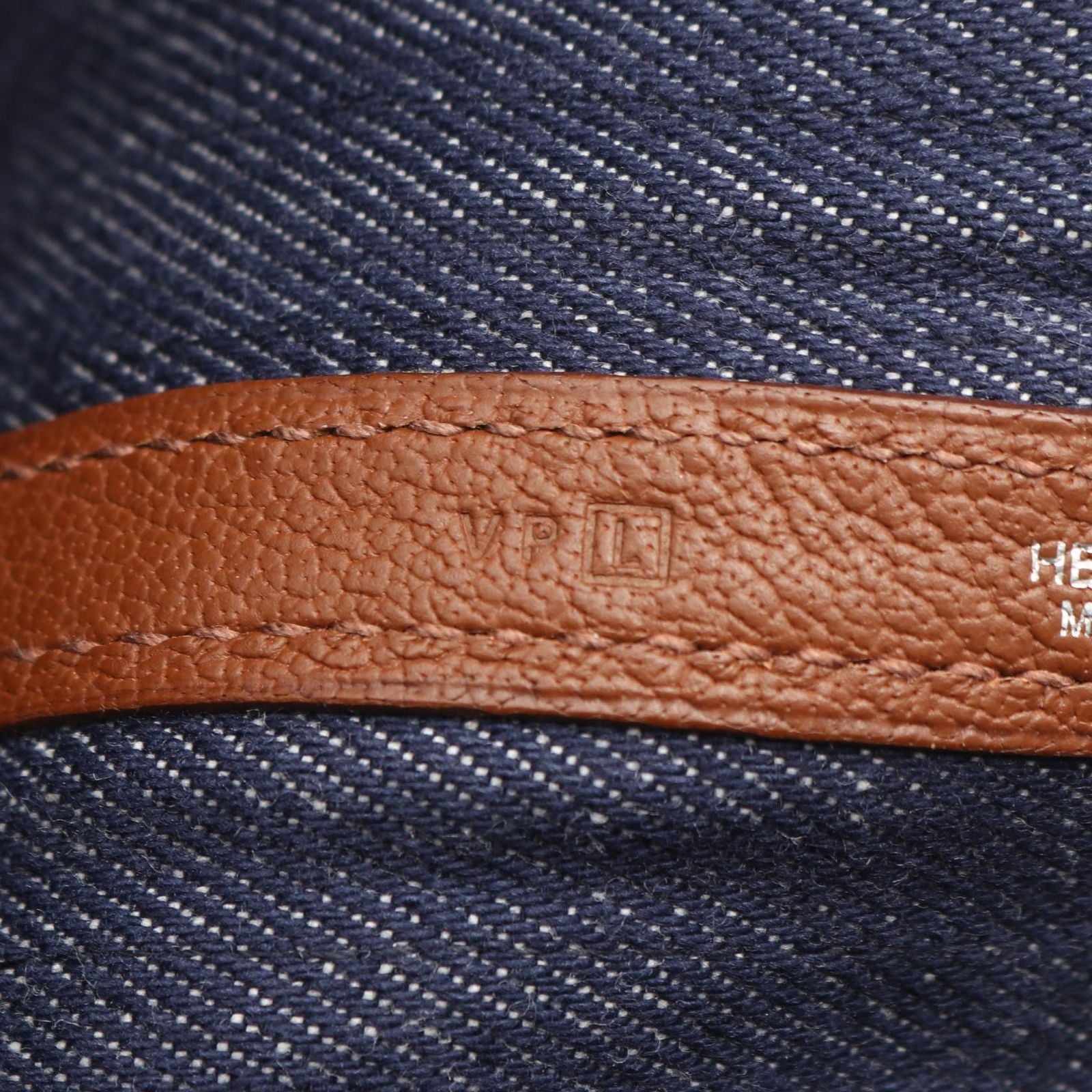 Hermes Tote Garden Party PM Blue Indigo Brown — view 5