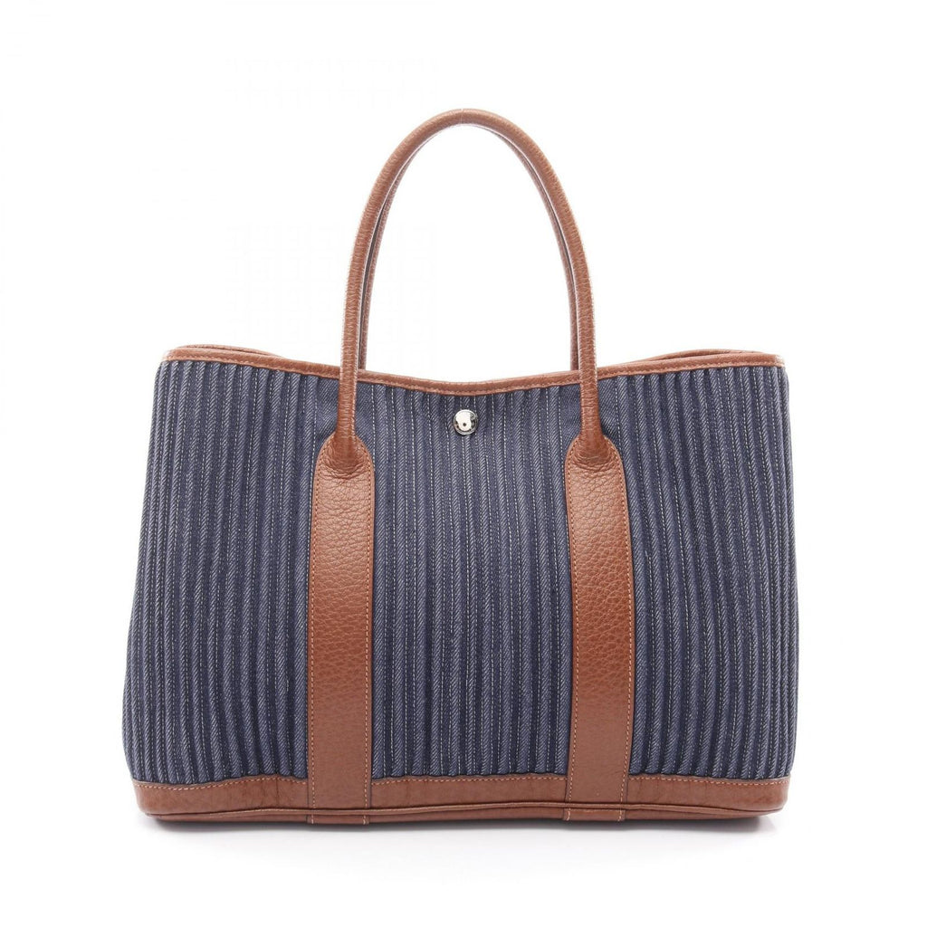 Hermes Tote Garden Party PM Blue Indigo Brown
