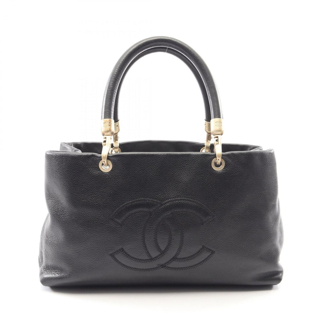 Chanel Handbag CC Logo Black Caviar Leather Tote