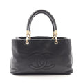 Chanel Handbag CC Logo Black Caviar Leather Tote