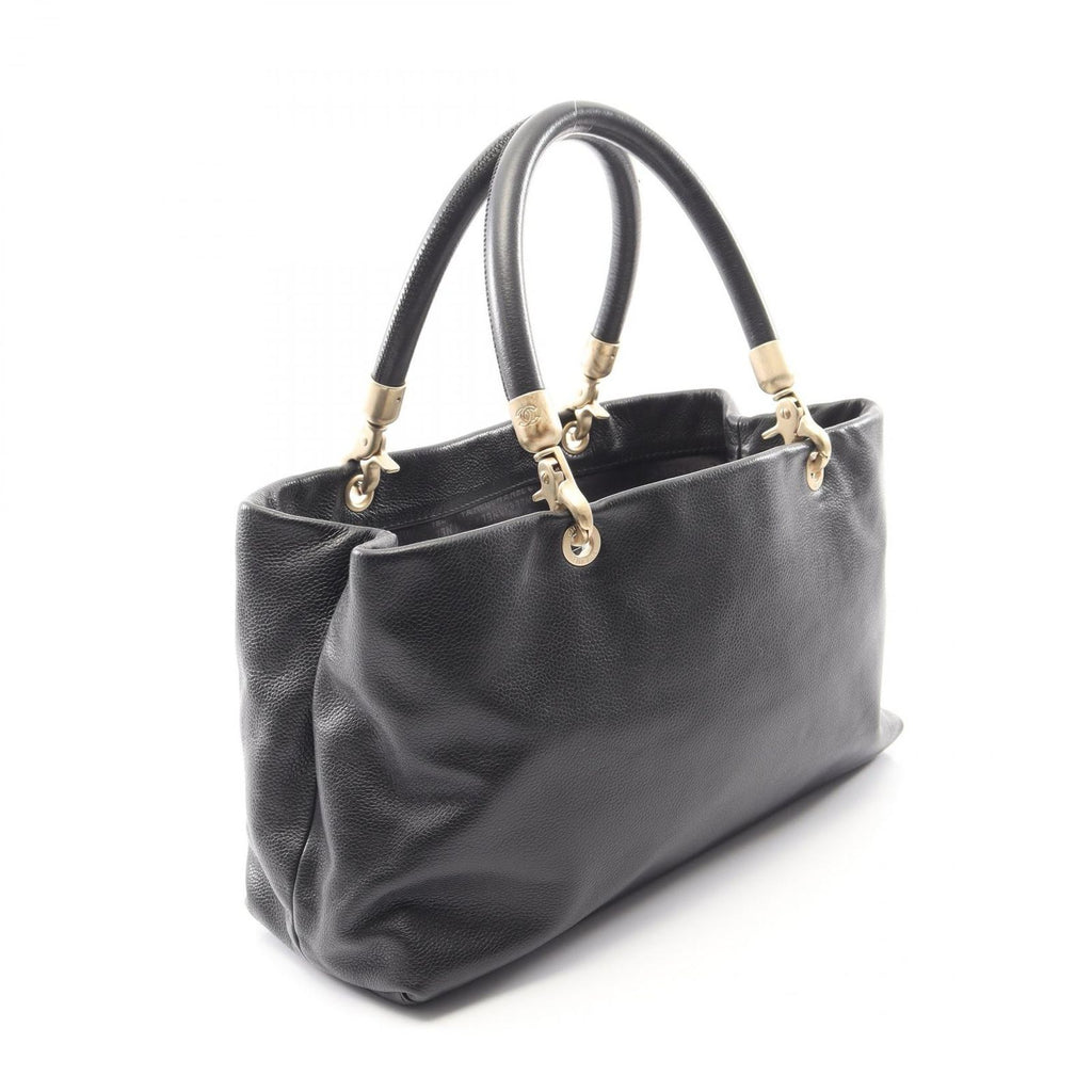 Chanel Handbag CC Logo Black Caviar Leather Tote — view 2