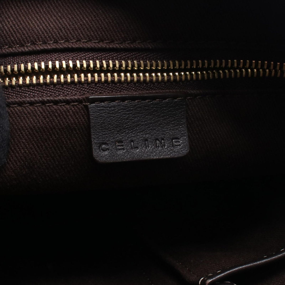 Celine Shoulder Bag Macadam Beige Dark Brown Canvas Leather — view 4
