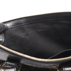 Celine Handbag Macadam Black Gold Canvas Leather Saluki 2-Way Hand — view 4