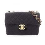 Chanel Shoulder Bag Big Quilted 30 Single Flap Black Chain