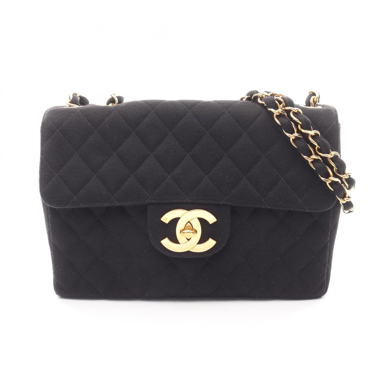 Chanel Shoulder Bag Big Quilted 30 Single Flap Black Chain