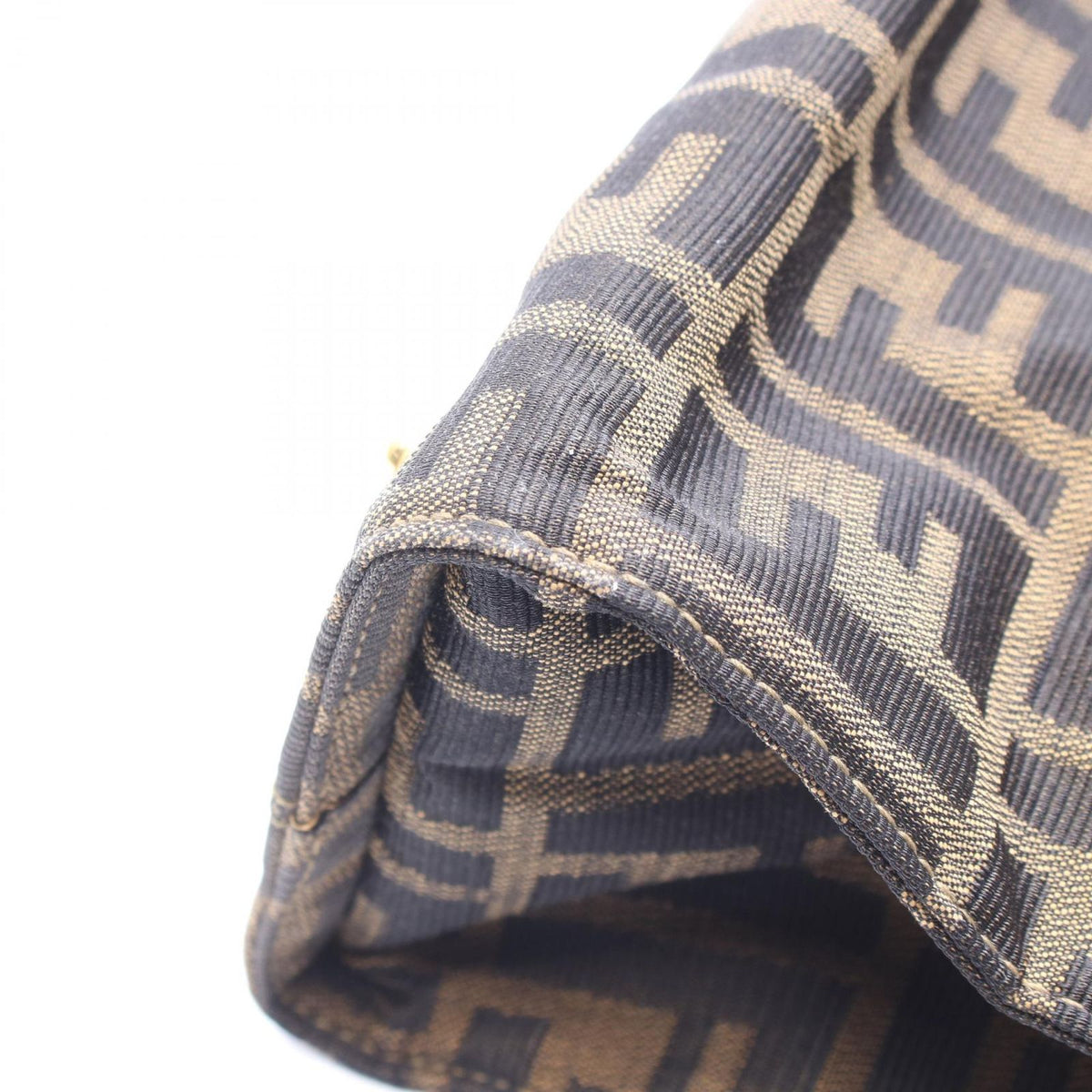 Fendi Tote Zucca Brown Black Canvas Leather — view 7