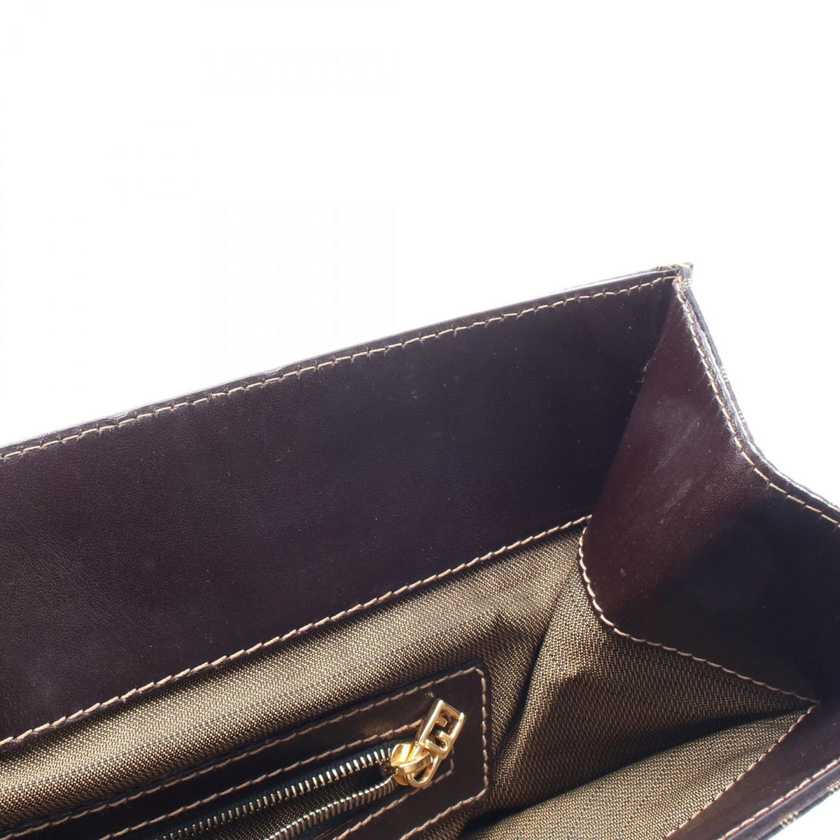 Fendi Tote Zucca Brown Black Canvas Leather — view 5