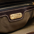 Fendi Tote Zucca Brown Black Canvas Leather — view 4