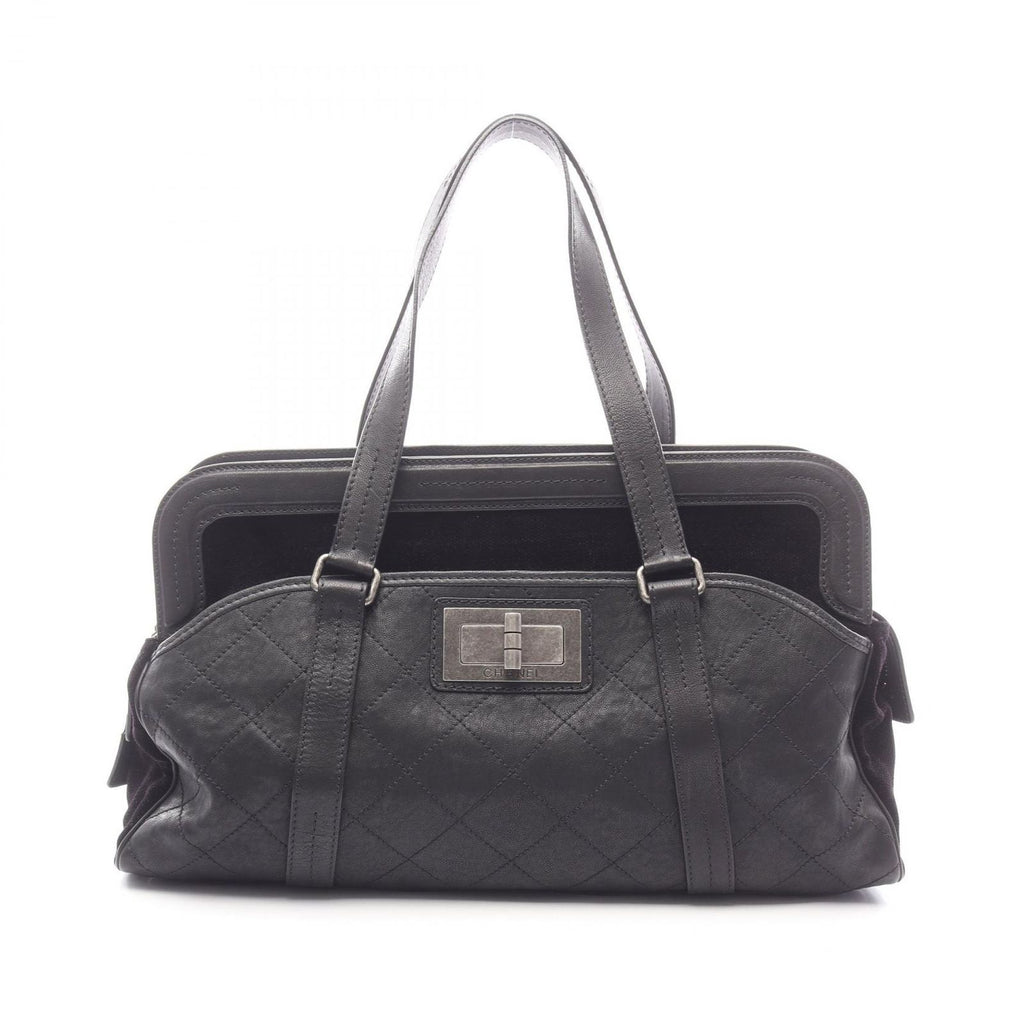 Chanel Boston Bag 2.55 Quilted Black Leather