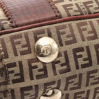 Fendi Tote Zucchino Beige Brown Canvas Leather — view 9