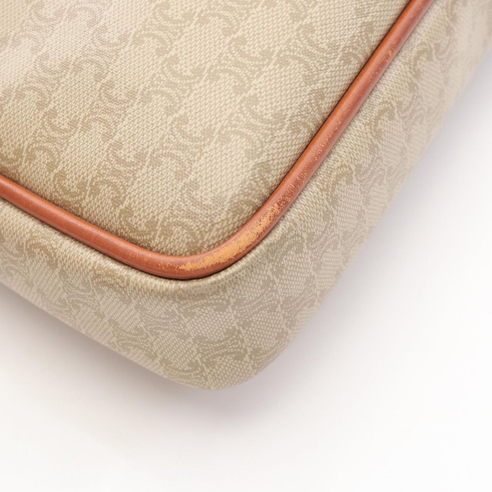 Celine Clutch Macadam Beige Canvas Leather Triomphe — view 6