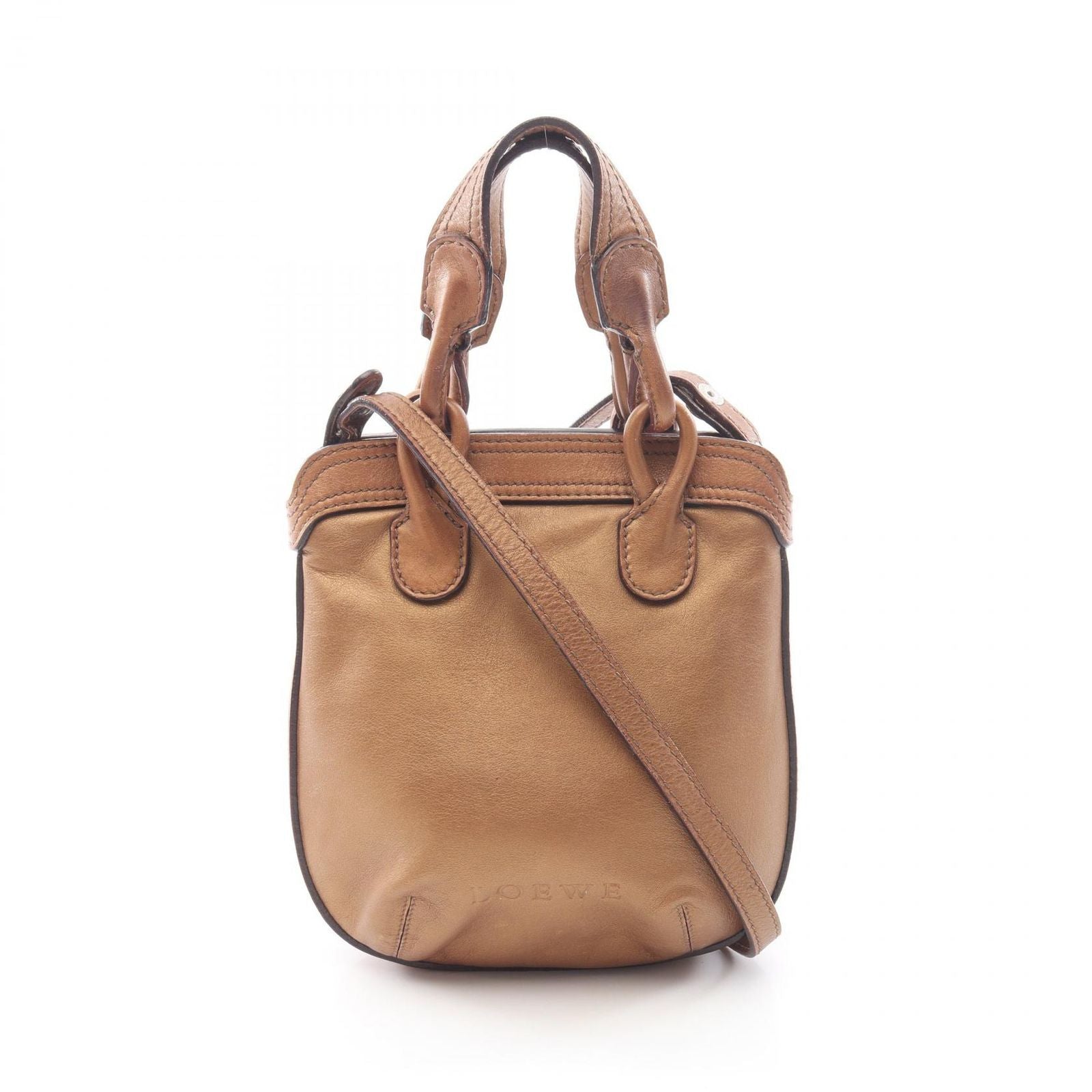 Loewe Handbag Fiesta 2-Way Brown Leather Shoulder