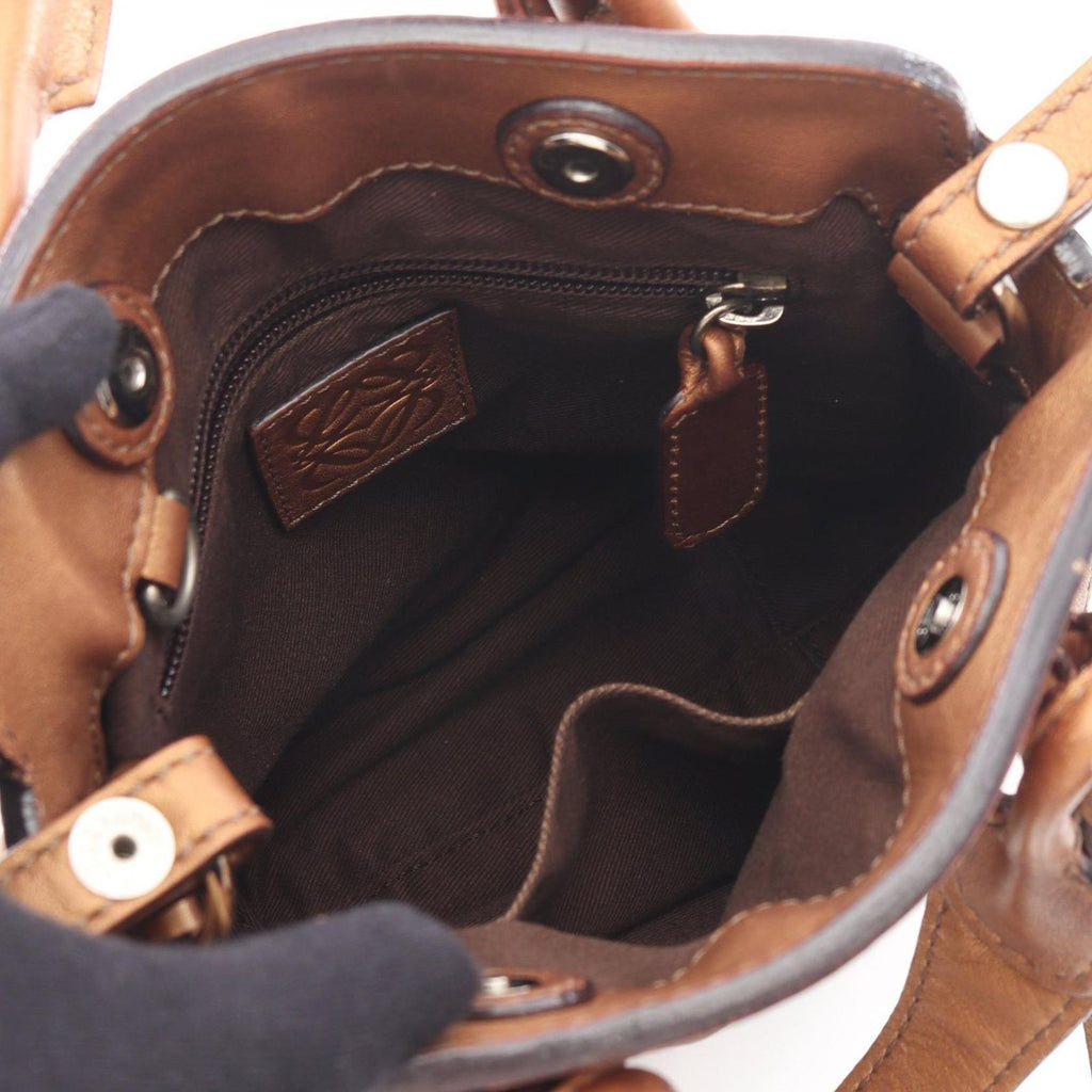 Loewe Handbag Fiesta 2-Way Brown Leather Shoulder — view 3