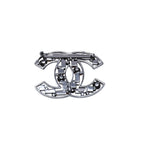 Chanel CC Logo Bijou Brooch Rhinestone Pink Black 03 AW — view 4