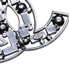 Chanel CC Logo Bijou Brooch Rhinestone Pink Black 03 AW — view 6