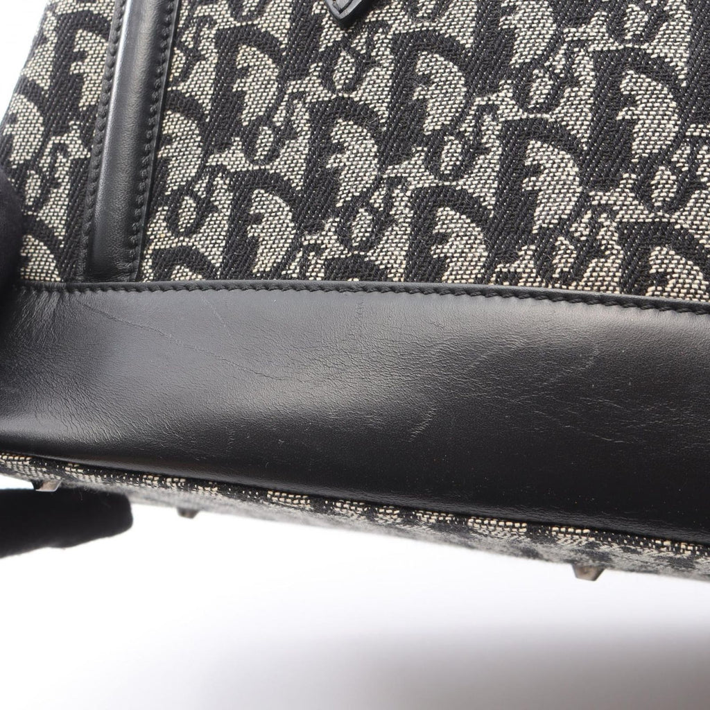 Dior Handbag Trotter Black Beige Canvas Leather Hand — view 6