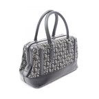 Dior Handbag Trotter Black Beige Canvas Leather Hand — view 2