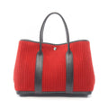 Hermes Tote Garden Party PM Red Black Leather
