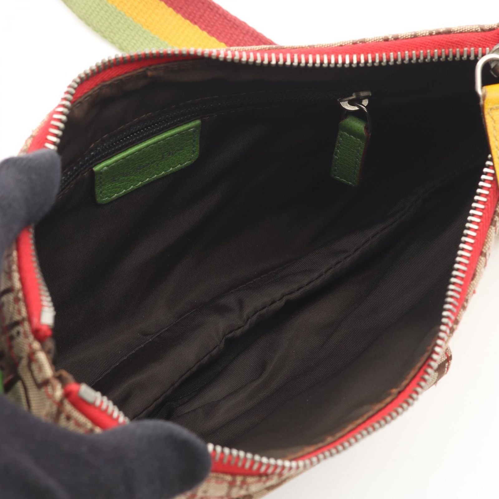 Dior Shoulder Bag Rasta Trotter Saddle Pocket Canvas Leather — view 3
