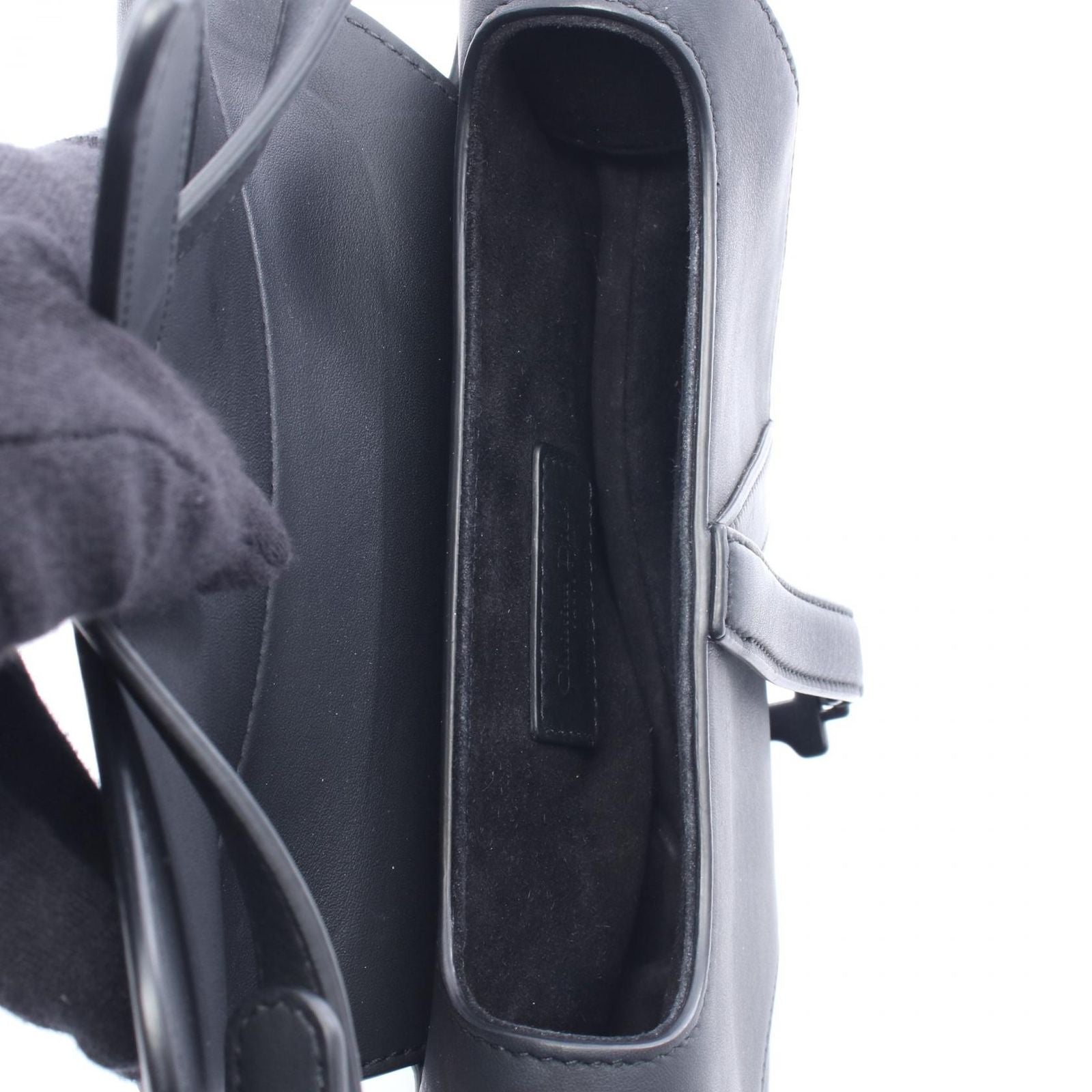 Dior Handbag Saddle Mini Black Leather Bag — view 3