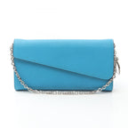 Dior Bifold Wallet Diorissimo L'encontre Chain Blue Leather