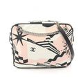 Chanel Shoulder Bag Pausa Lapausa Cruz Line White Light Pink Canvas Leather