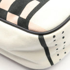 Chanel Shoulder Bag Pausa Lapausa Cruz Line White Light Pink Canvas Leather — view 6