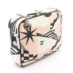 Chanel Shoulder Bag Pausa Lapausa Cruz Line White Light Pink Canvas Leather — view 2