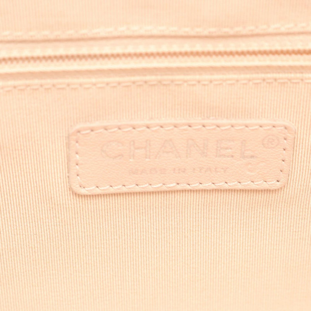 Chanel Shoulder Bag Pausa Lapausa Cruz Line White Light Pink Canvas Leather — view 4