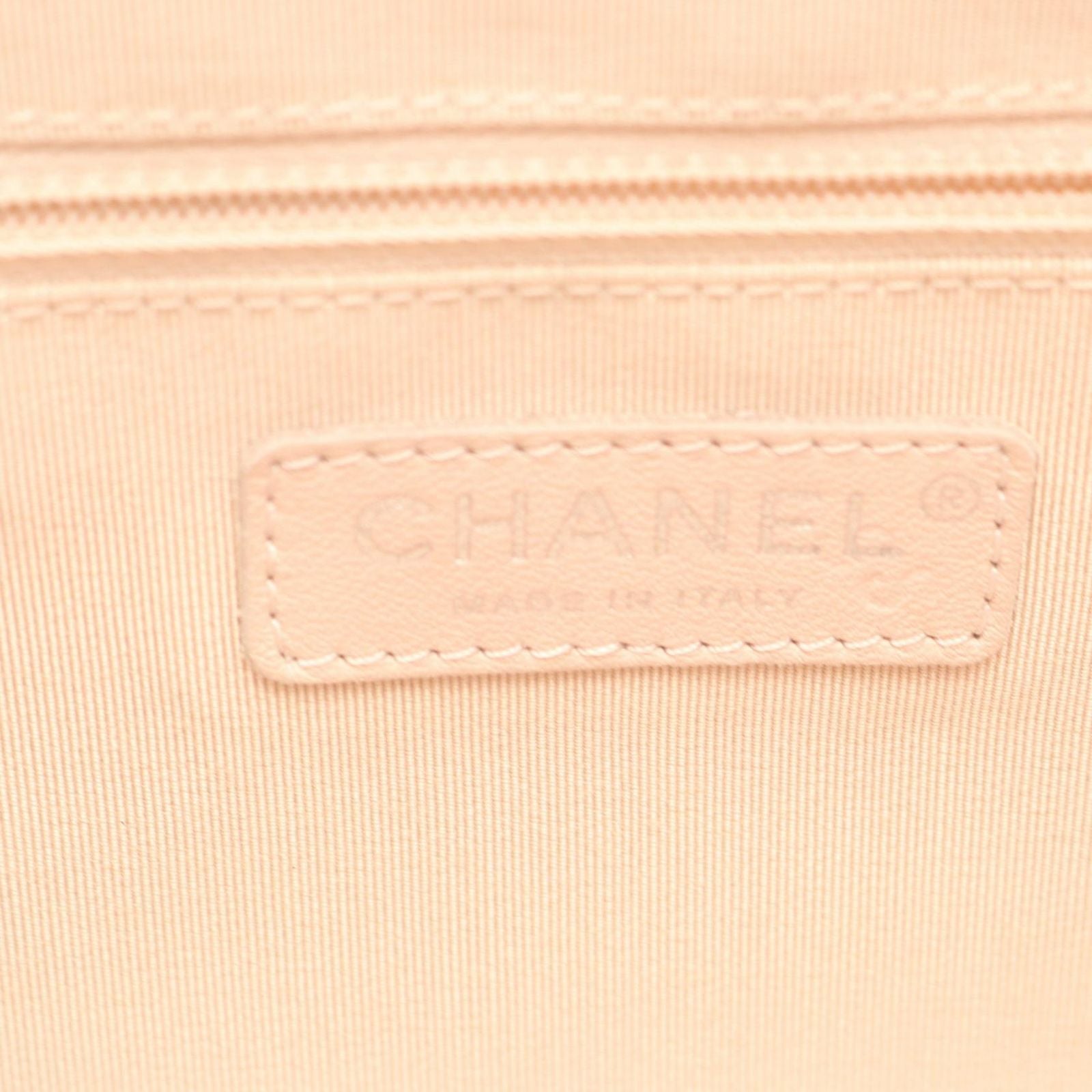 Chanel Shoulder Bag Pausa Lapausa Cruz Line White Light Pink Canvas Leather — view 4